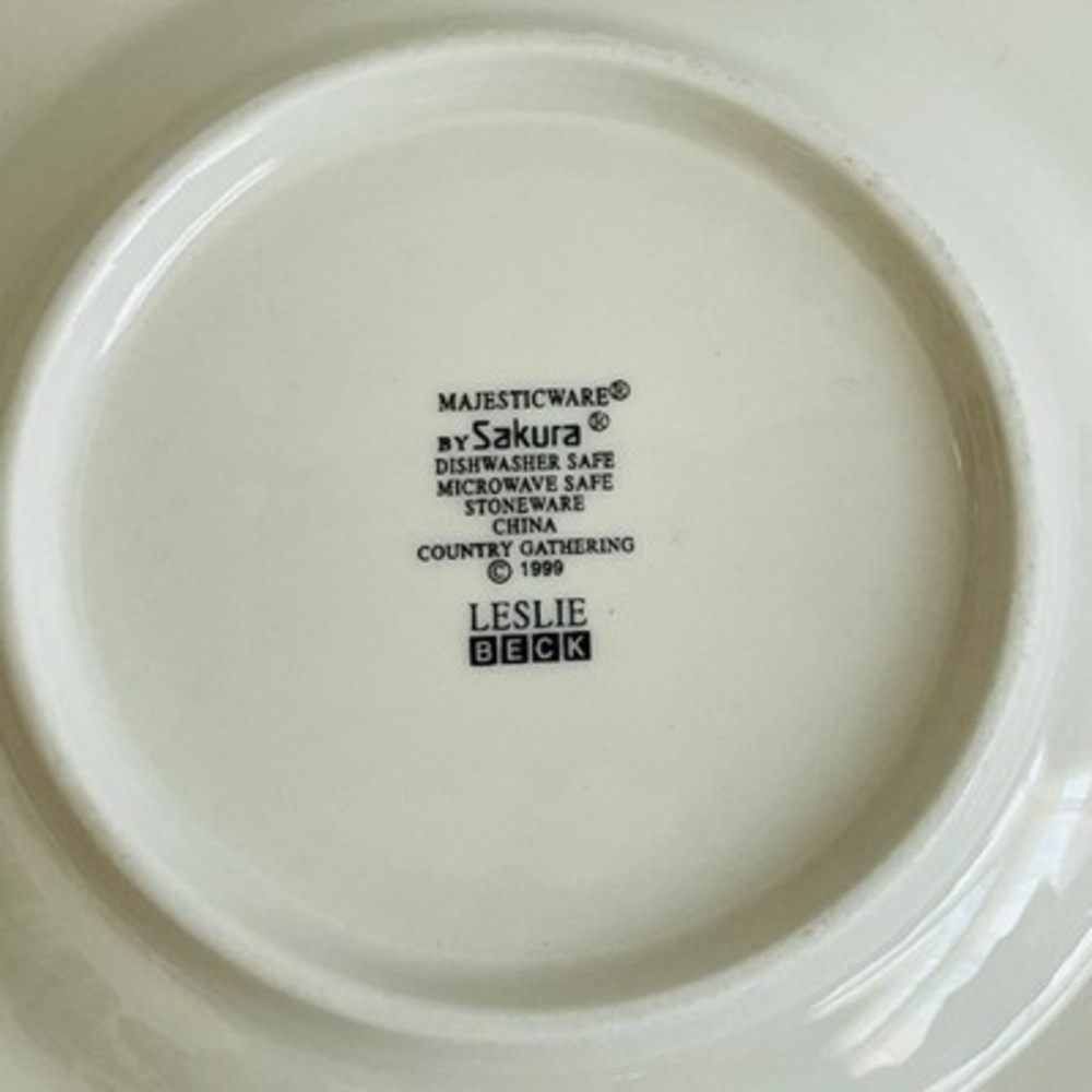 Sakura Majesticware Country Gathering 6.5 Salad Plates Set of 3 Leslie Beck 1999 - Picture 7 of 7